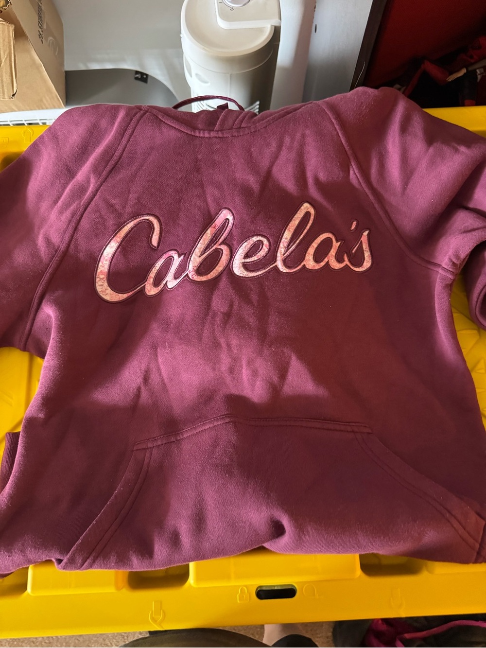 Cabela's Women's Burgundy Crewneck Sweatshirt with Script Logo